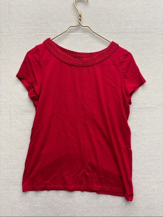 Talbots Tops - Talbots | medium Women’s Red Short Sleeve Top with Braided Neckline